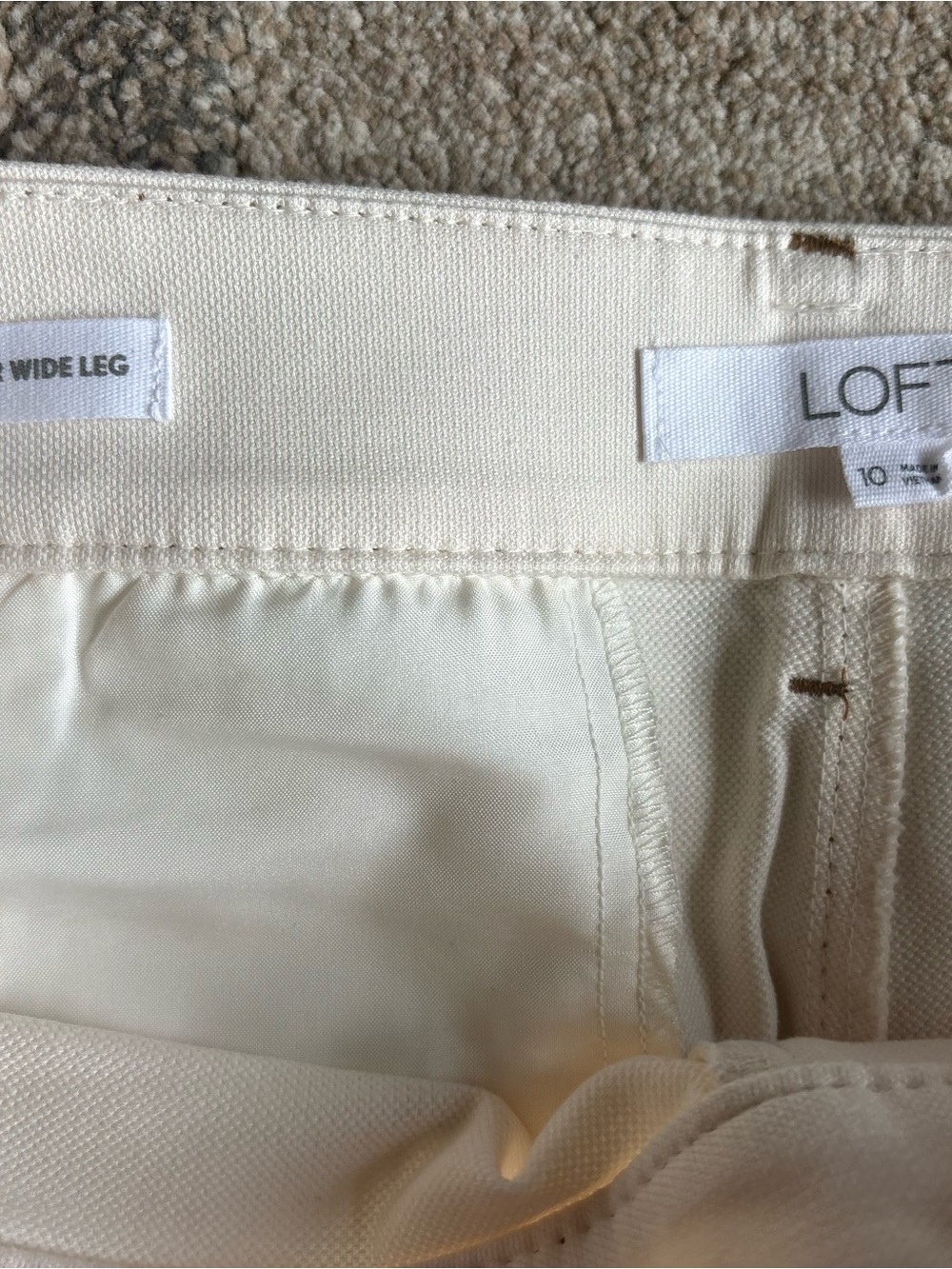 LOFT Palmer Wide Leg Women’s Pants, Size 10, off white cream Like New - Picture 2 of 11